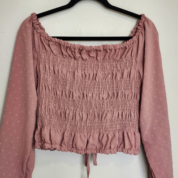 ✨️2/$20 Shirred Drawstring Crop Top - Picture 7 of 7